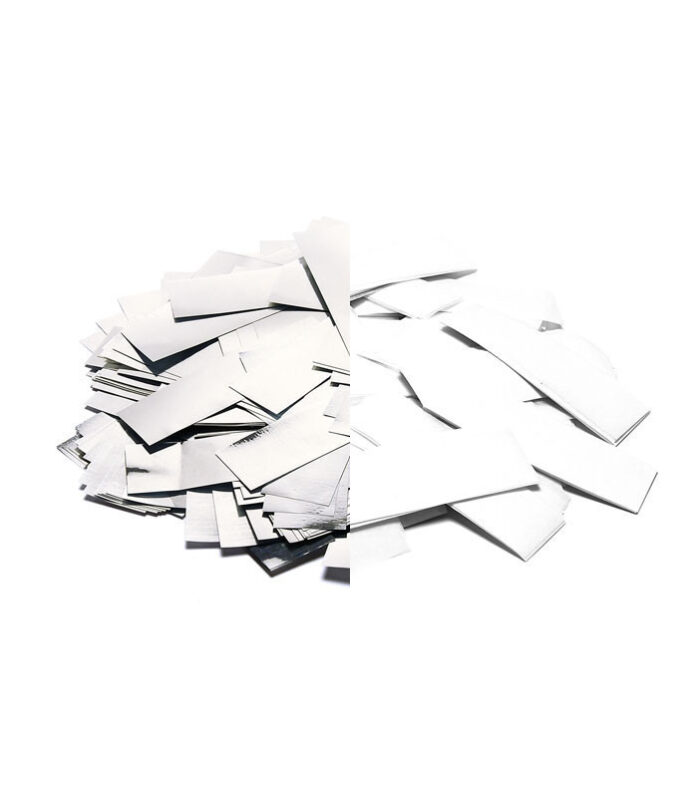 TCM FX - Lassú esésű Konfetti Téglalapok 55x17mm - Fehér + Ezüst - 1 kg